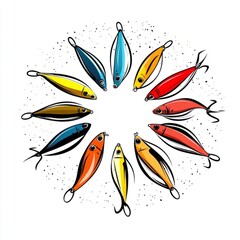 Fototapeta premium Fishing Lures Icon: Simple Vector Illustration for Blog Posts