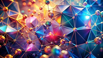 Abstract crystal structure background with vibrant colors and geometric shapes, crystal, structure, abstract, background