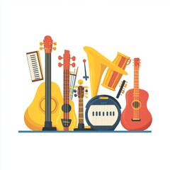 Music Instruments Icon: Vector Illustration for Education Websites