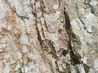 close up vief of detailed rock stone with some white mold stain, grunge textured pattern image.