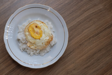 rice and eggs, usually a menu like this is used by Indonesian people for breakfast.