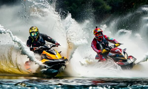 Jet ski race action