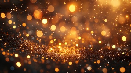 Fototapeta premium A bright orange background with many small, glowing dots