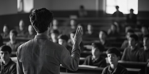 Teacher Addressing Students in a Classroom