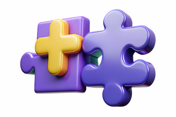 Obraz premium 3D Plus Size Model Puzzle with Connection Text concept. Abstract vector of puzzle pieces representing plus size models with 'Connection' text in dynamic font. Ideal for social and community campaigns.
