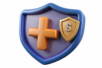 3D Icon of Plus Size Model Shield with Strength Text on a White Background for Fitness and Wellness Campaigns