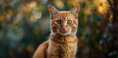 Fototapeta premium Serene Cat Background. Tranquil feline scene concept