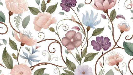 seamless background with tulips