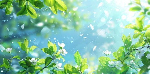 Obraz premium Serene Spring Sunshine. Light and airy spring background concept