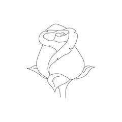 Rose drawing easy outline vector design.
