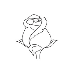 Rose drawing easy outline vector design.