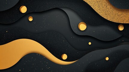 Obraz premium Experience a fresh take on modern design with textured black and gold elements, perfect for an abstract aesthetic.