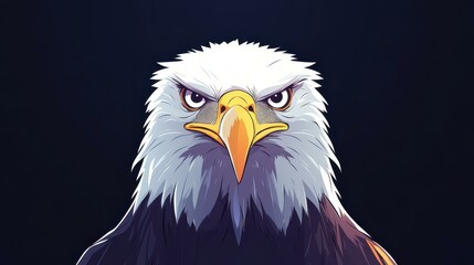 Fototapeta premium Experience the fierce beauty of this eagle illustration, showcasing its regal features and rich textures with icy flair.