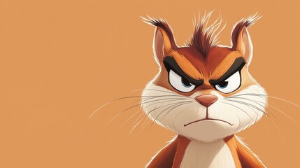 Obraz premium Explore a vibrant flat illustration of a quirky mutant chipmunk, with playful colors and captivating textures