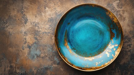 Vintage Rustic Bowl on Textured Wall