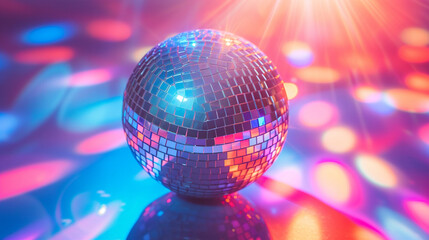 Obraz premium disco ball reflecting lights