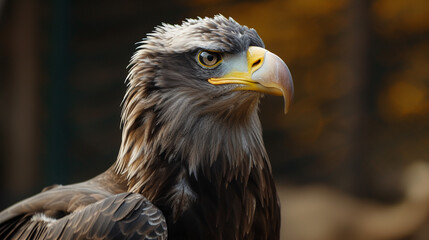 Obraz premium close up detailed dynamic portrait of a beautiful eagle