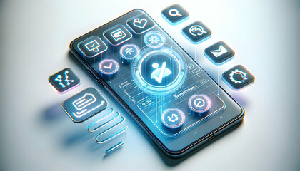 Screen Share Icon for Virtual Meetings on White Background - Photo Stock