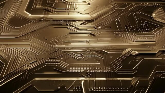 Exploring intricate bronze circuitry designs highlighted with unique patterns and textures