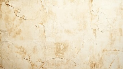 Fototapeta premium Paper wallpaper on the walls of beige house with a scratch pattern. Abstract background, pastel cream colored vintage carpet, soft wrinkled pattern with golden faded lines on luxury bedroom, ai