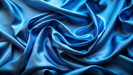 Obraz premium Smooth and luxurious blue silk fabric background with space for copy