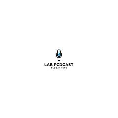 Lab podcast logo design template