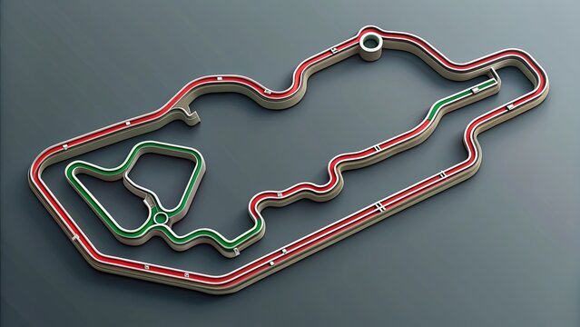 Stylized Hungaroring track map for decorative poster wall art