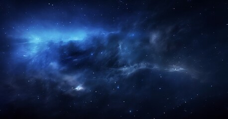 Fototapeta premium dark blue nebula space with stars