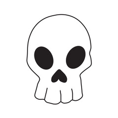skull on white background in vector illustration. Skull icon.
