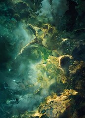 painting green and yellow substance