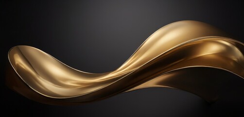 golden wave on black background