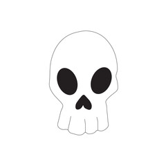 skull on white background in vector illustration. Skull icon.