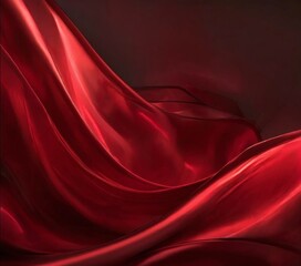 Obraz premium red silk fabric with black background