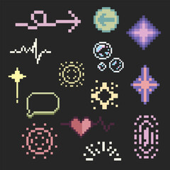bundle set abstract pixel art