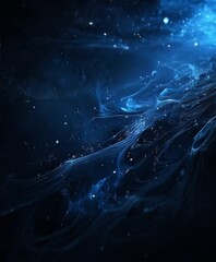 dark blue background with black and white swirl