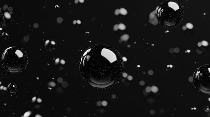Abstract Black and White Oil Drops Background