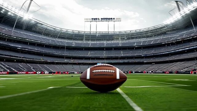 American football practice session at a major stadium in the early afternoon