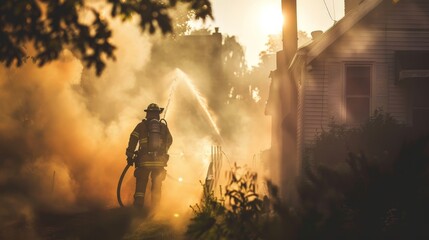 Smoke from a house fire requires quick action from firefighters to save lives.