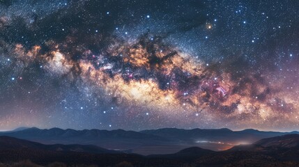 Fototapeta premium Starry skies in remote areas reveal the vastness of the universe.