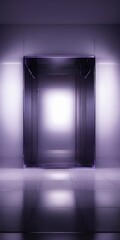 Fototapeta premium empty room with purple light coming from the ceiling