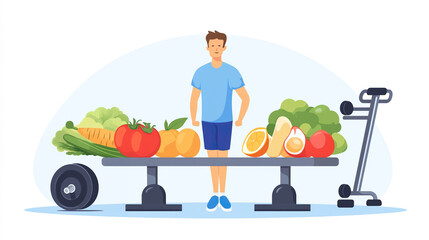 Active Man Eating Healthy Lifestyle Gym Workout Exercise Gains Muscle Diet Health