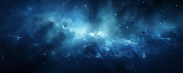 Naklejka premium dark blue nebula space background with stars