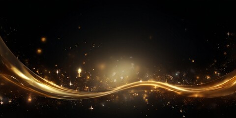 Obraz premium black background with gold wave