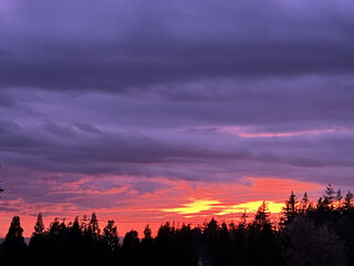 sunset in the mountains