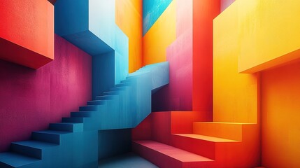 Abstract 3d render, geometric background, modern, design 