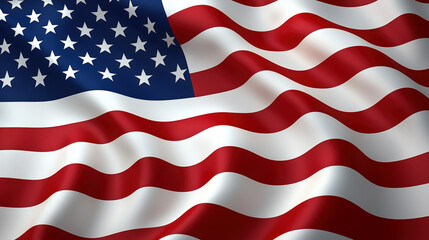 Fototapeta premium Waving flag of the United States with stars and stripes