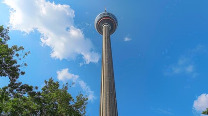 The famous tower, a modern marvel of engineering and a must-see landmark for all visitors.
