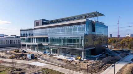 The construction of an advanced research facility, equipped with the latest technology to support groundbreaking scientific discoveries.