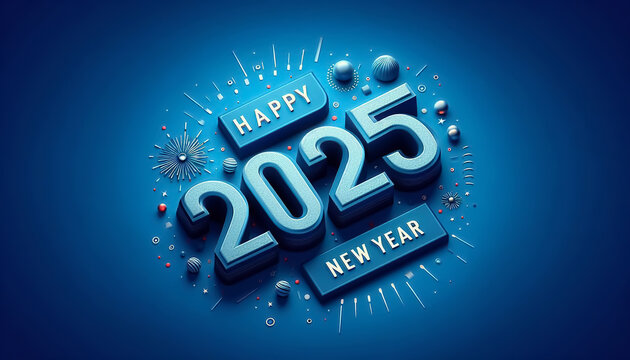 Happy new year 2025 typography Design