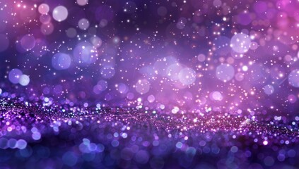 purple bokeh lights background, blurred lights and stars, shiny background, purple and white colors